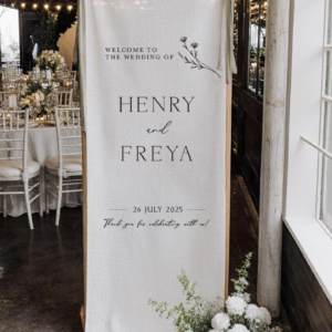 Fabric Wedding Welcome Sign